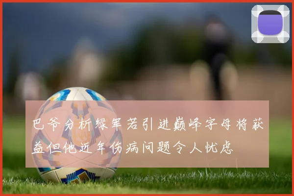巴爷分析绿军若引进巅峰字母将获益但他近年伤病问题令人忧虑